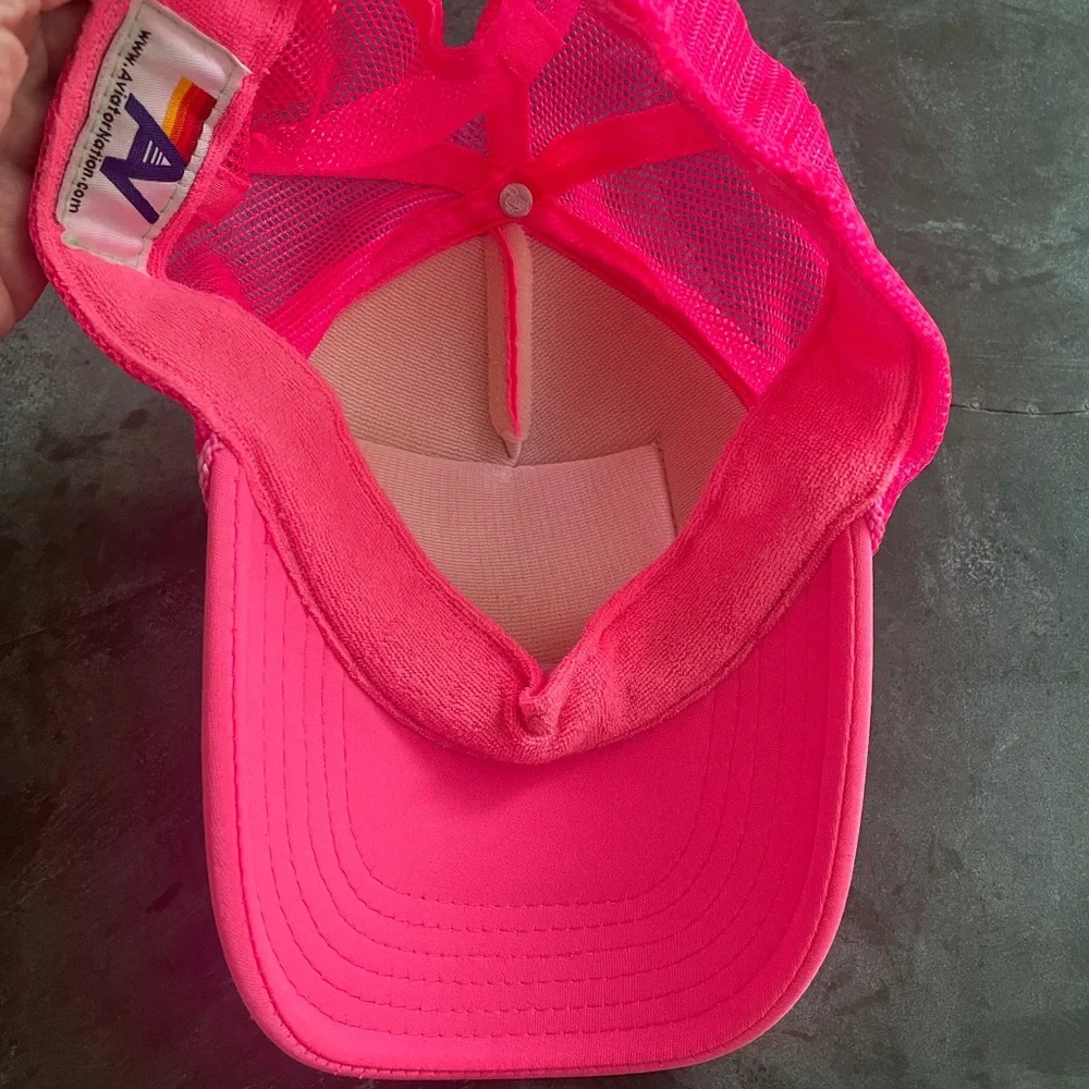 Aviator Nation Pink 'Pray for Snow' Patch Trucker Hat
